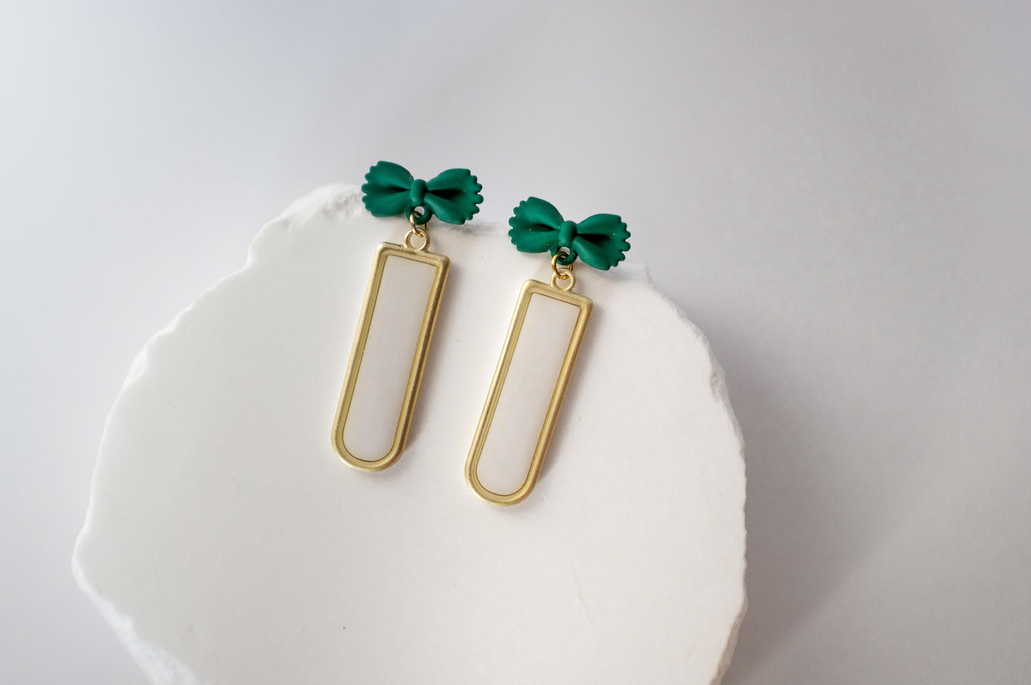 Geometric Bow Dangles