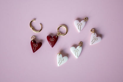 3 Heart Charm Huggies