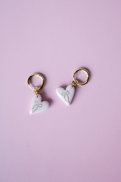 3 Heart Charm Huggies