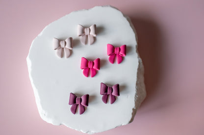Pink Bow Studs
