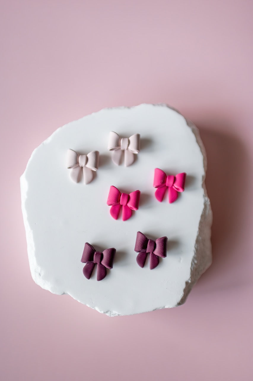 Pink Bow Studs