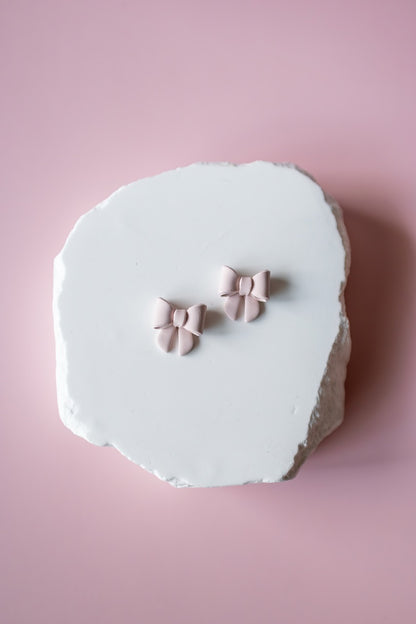 Pink Bow Studs