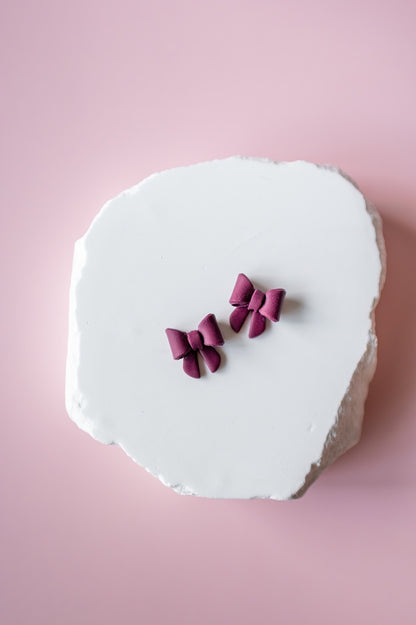 Pink Bow Studs