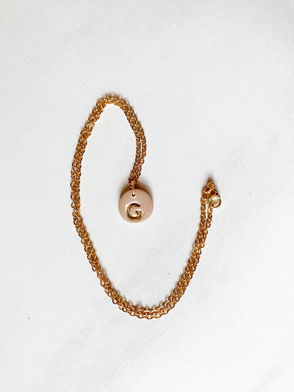 Clay Initial Letter Necklace