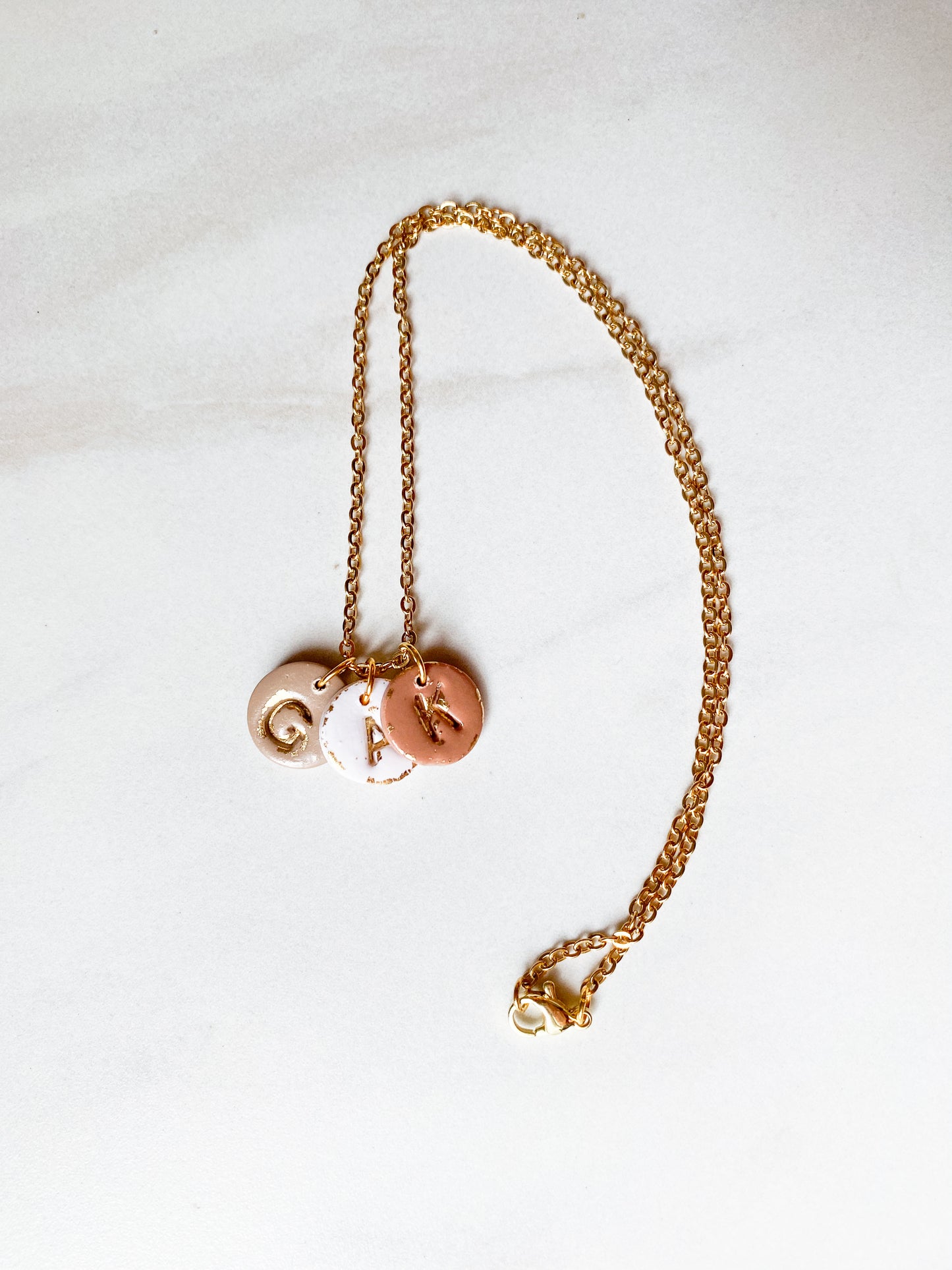 Clay Initial Letter Necklace