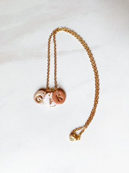 Clay Initial Letter Necklace