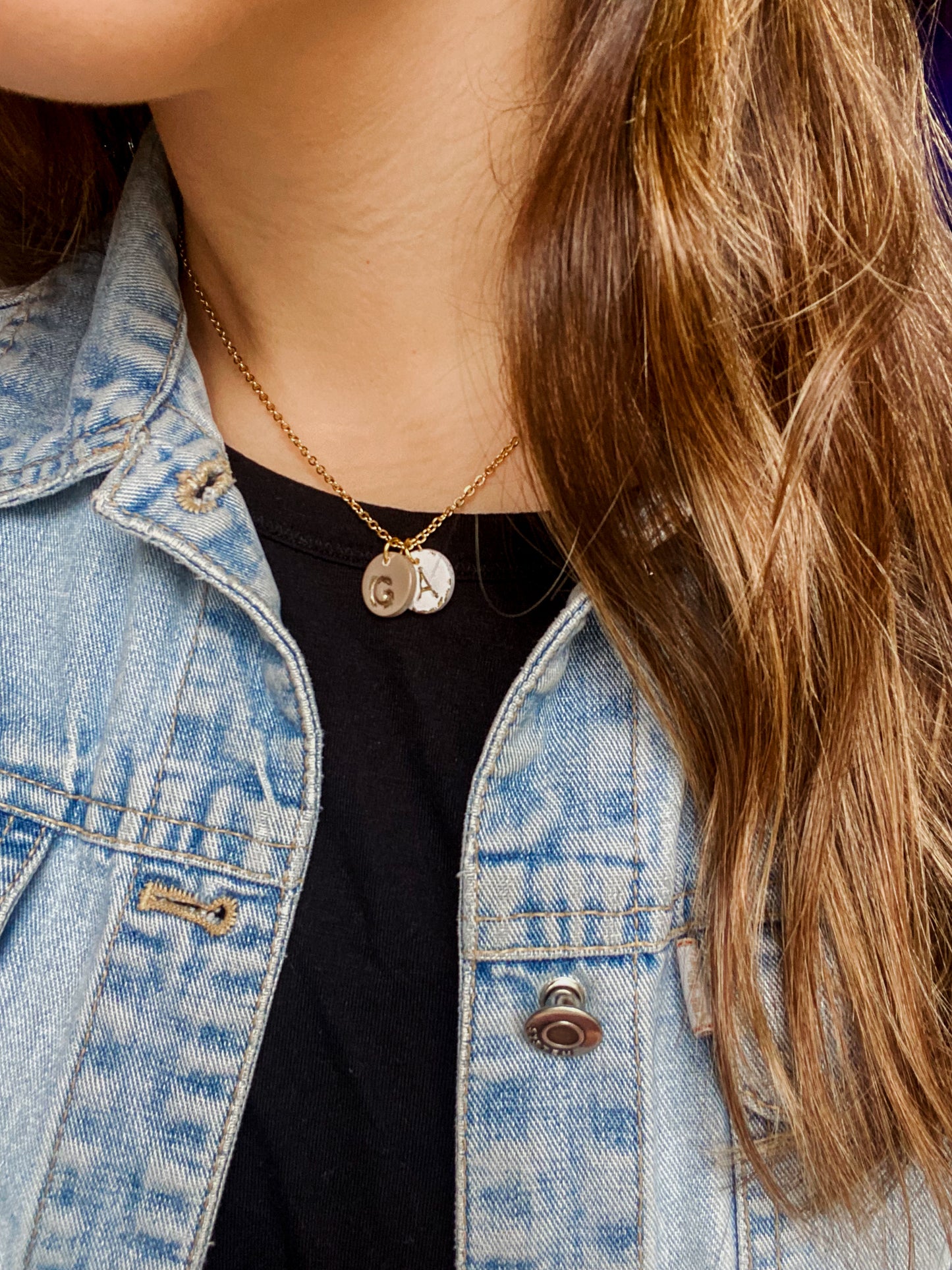 Clay Initial Letter Necklace