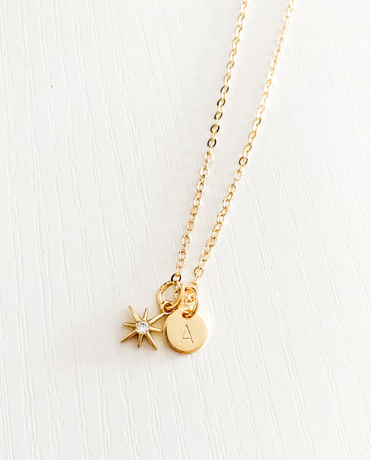 Metal Stamped Initial Necklace