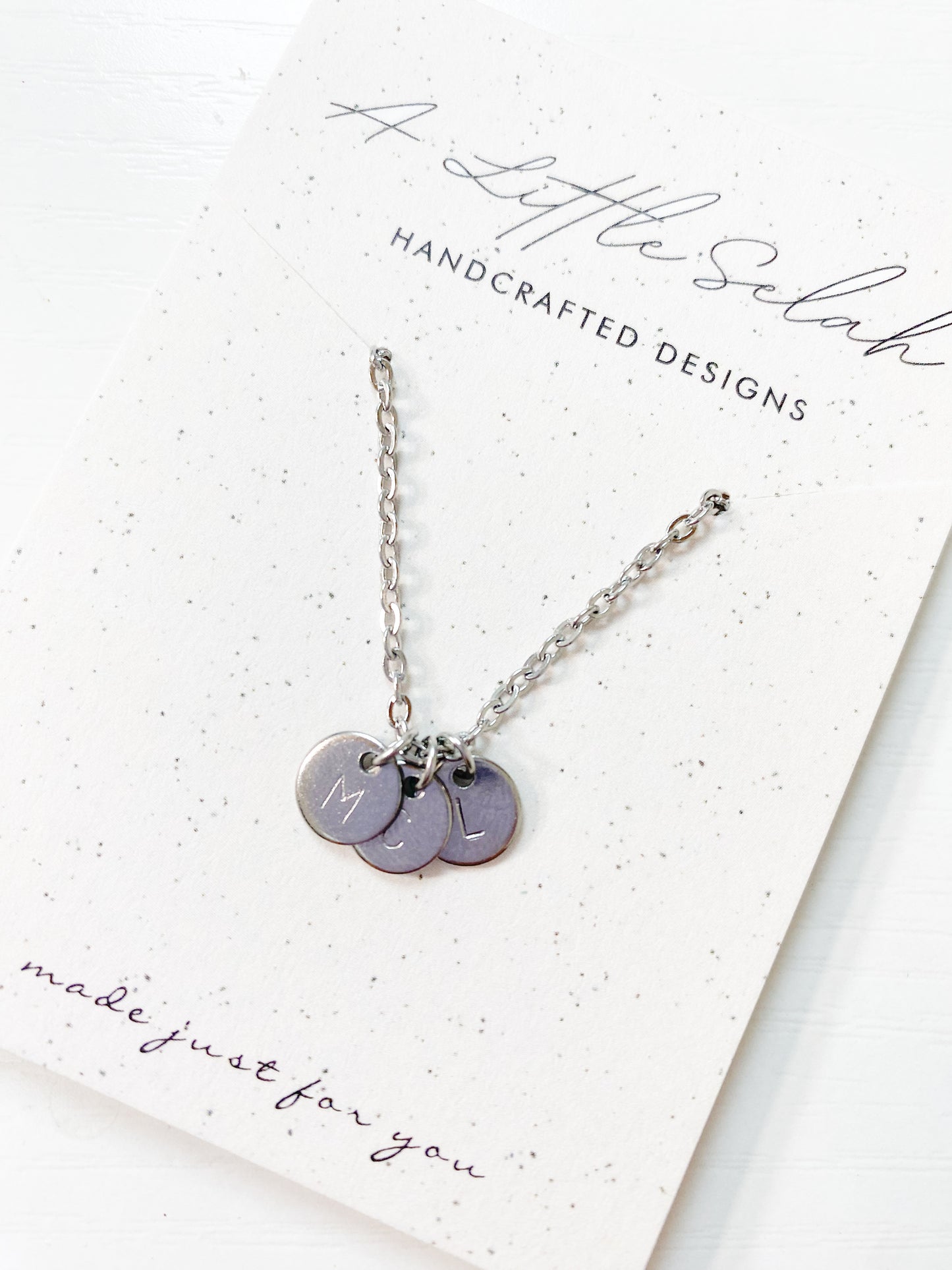 Metal Stamped Initial Necklace