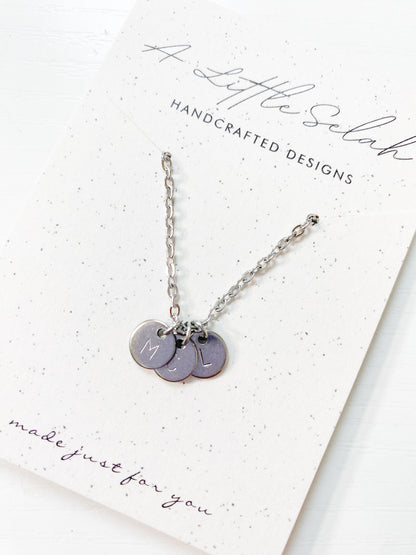 Metal Stamped Initial Necklace
