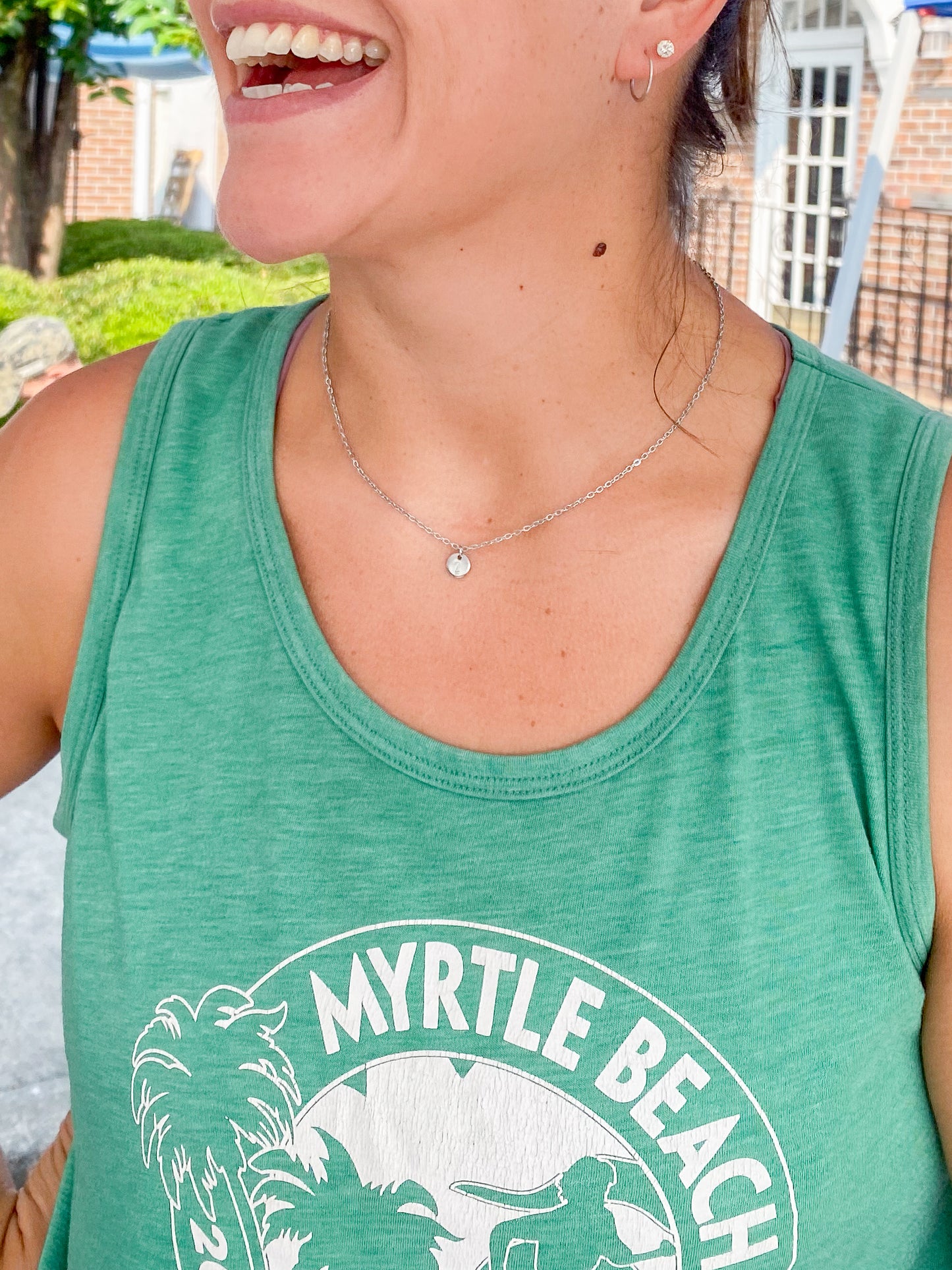 Metal Stamped Initial Necklace