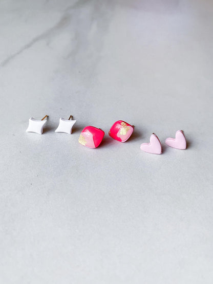 Pink & Gold Stud Set