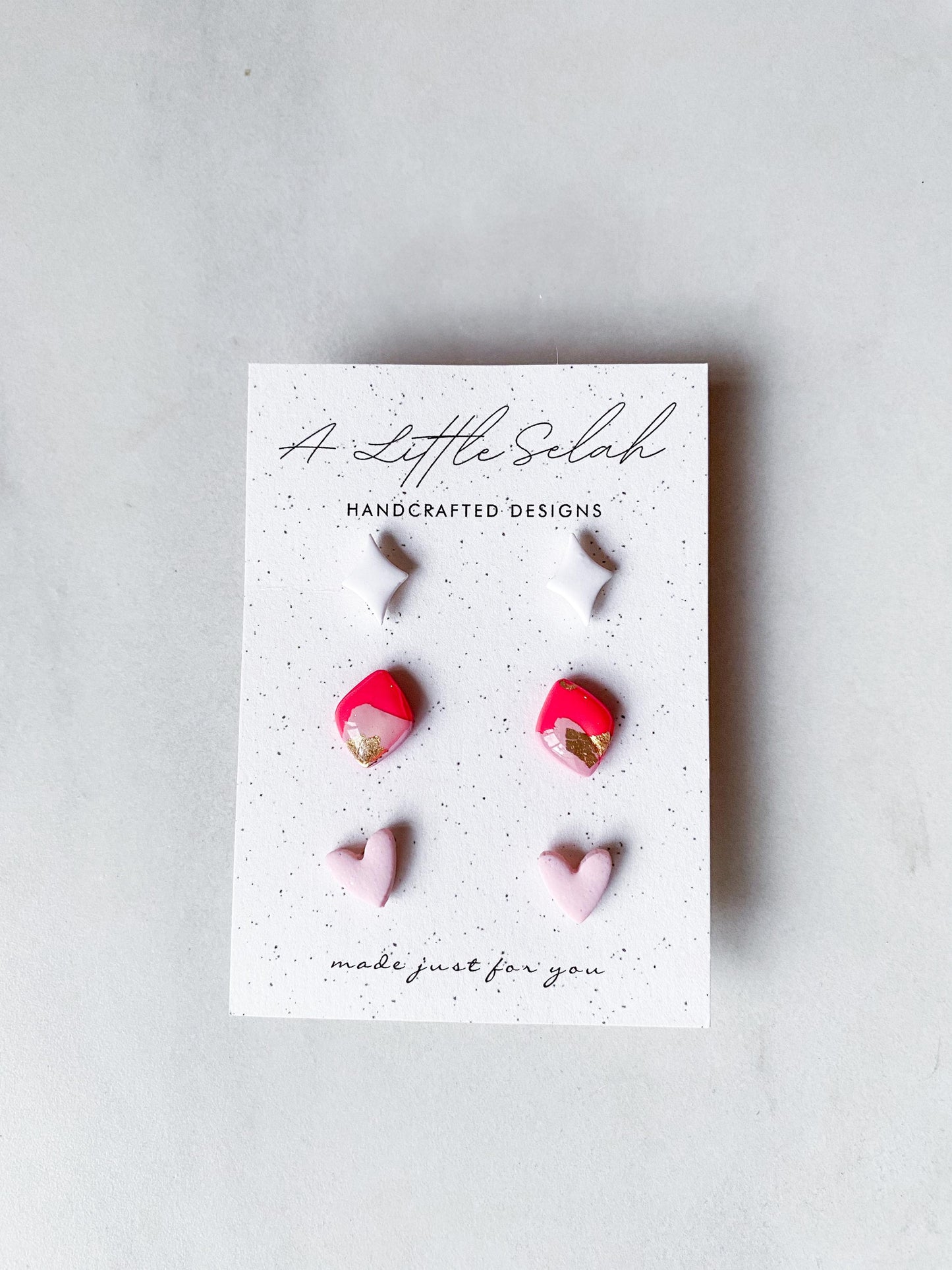Pink & Gold Stud Set