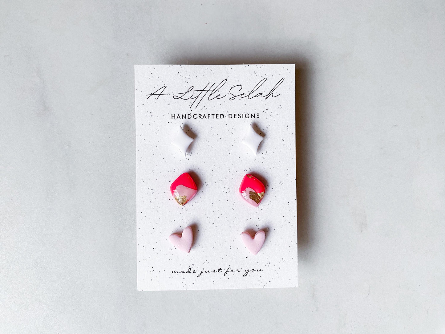 Pink & Gold Stud Set