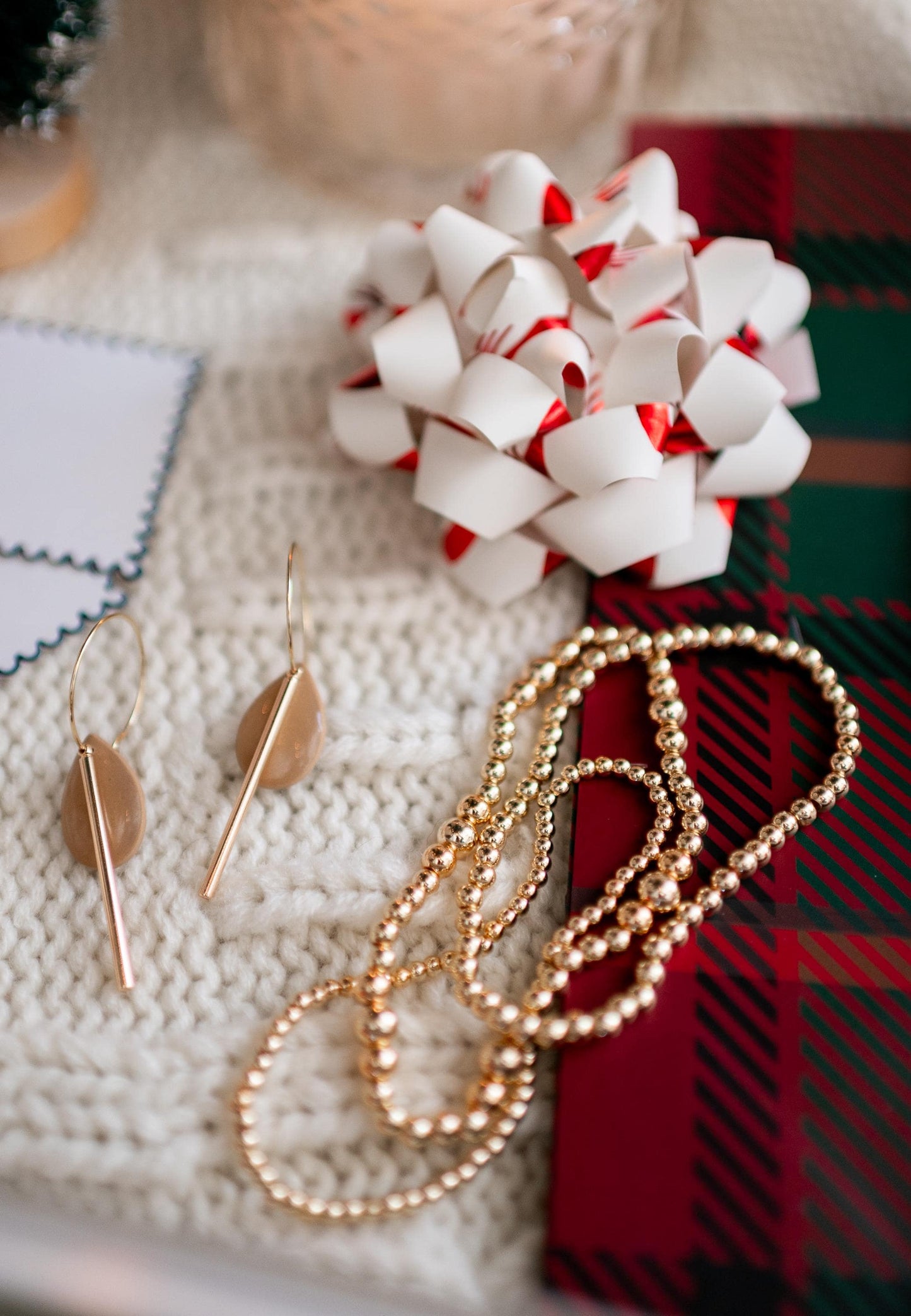 Three Gold Beaded Bracelet Set
