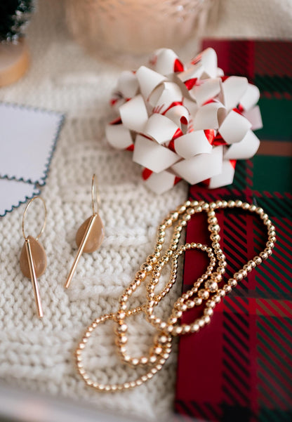Three Gold Beaded Bracelet Set