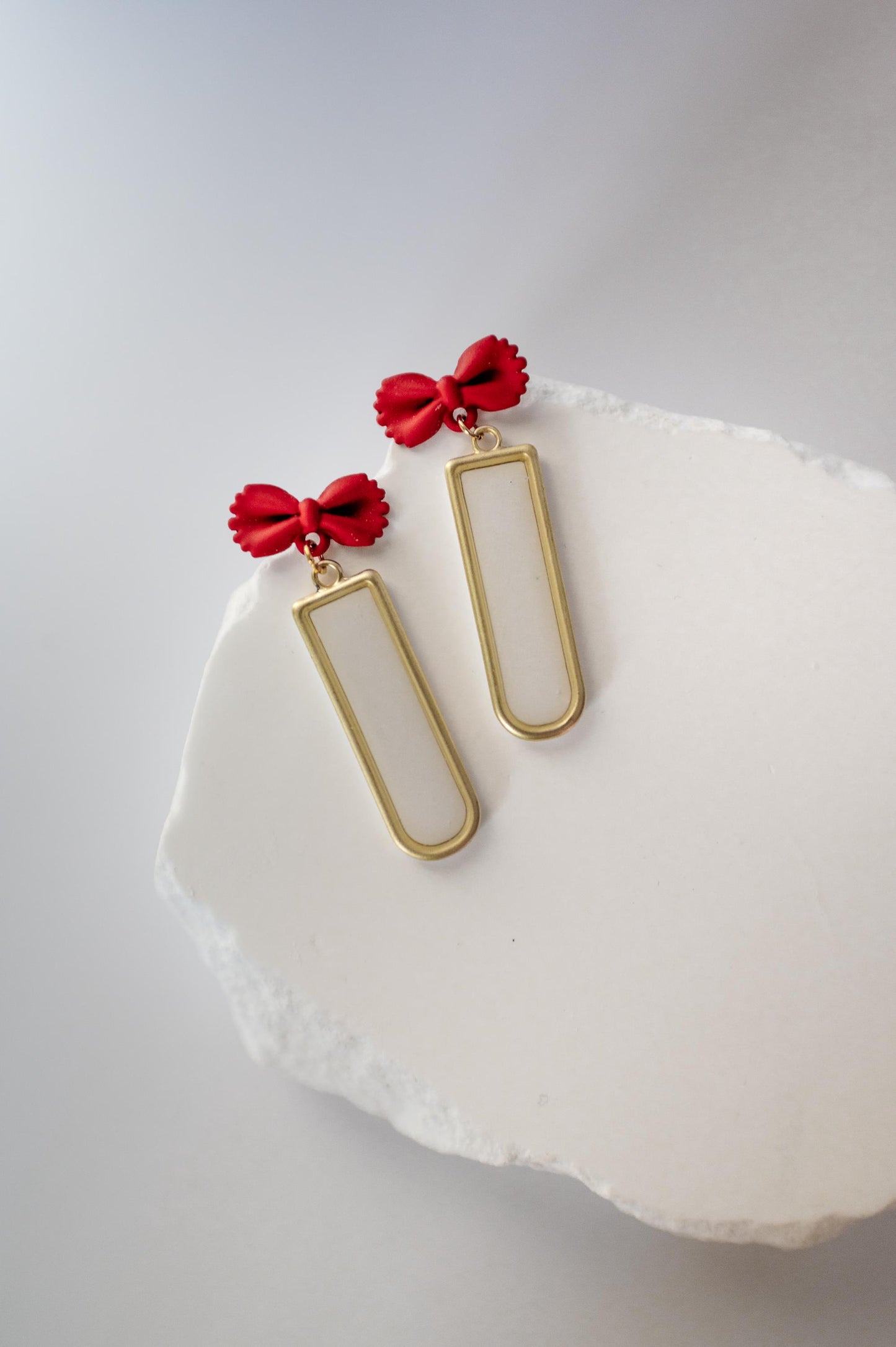 Geometric Bow Dangles