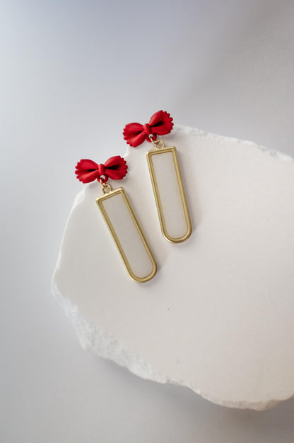 Geometric Bow Dangles