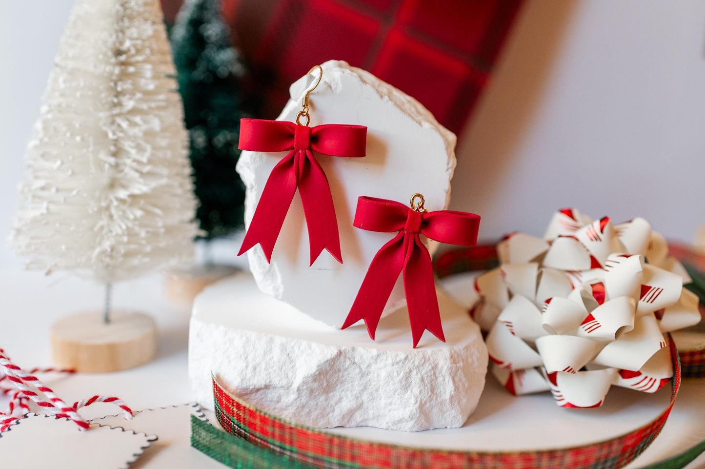 Large Holiday Bow Dangles