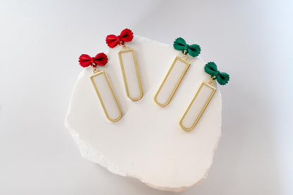Geometric Bow Dangles