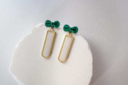 Geometric Bow Dangles
