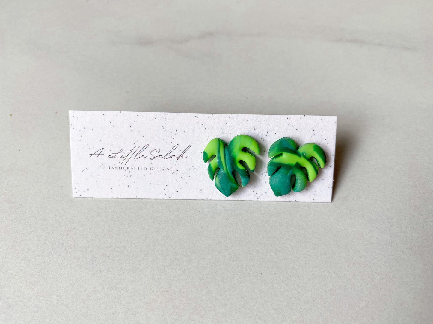 Monstera Leaf Studs & Leverbacks