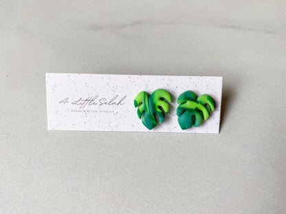 Monstera Leaf Studs & Leverbacks