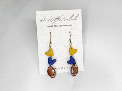 Football dangles in team colors