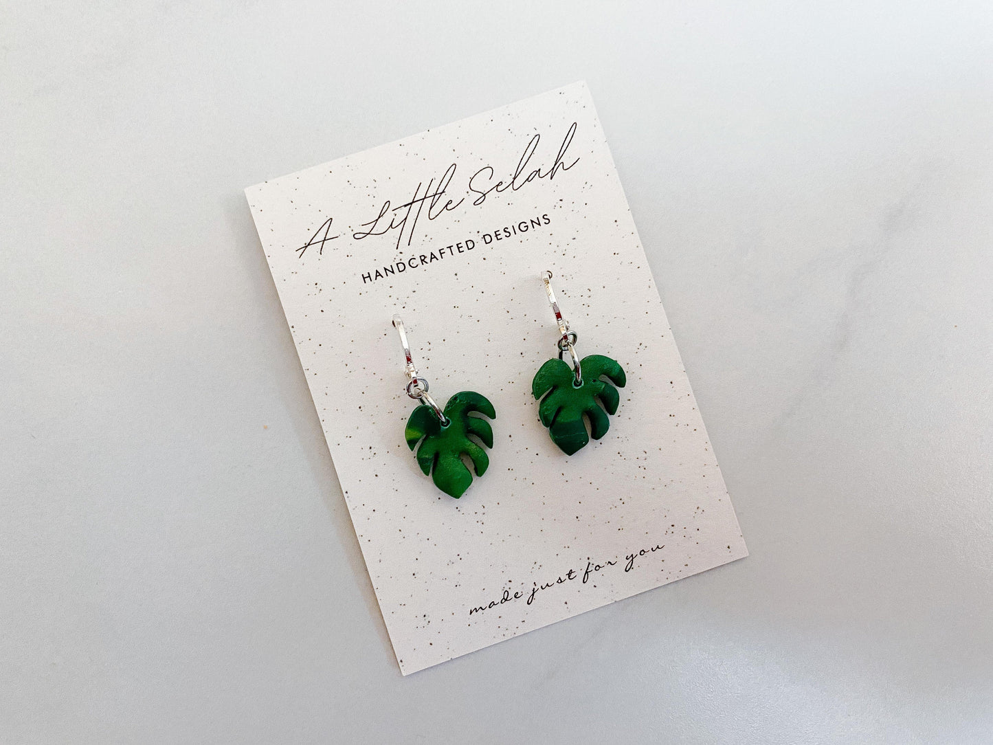 Monstera Leaf Studs & Leverbacks