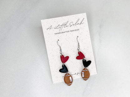 Football dangles in team colors