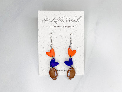 Football dangles in team colors