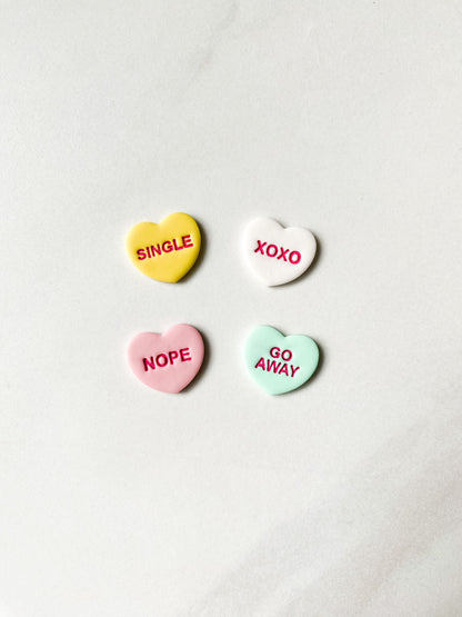 Introvert Conversation Heart Stud Set