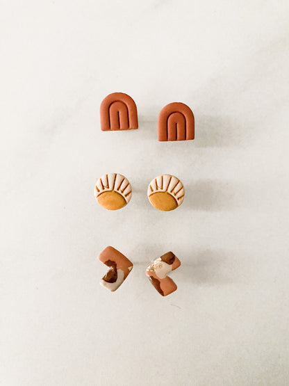 Neutral Boho Stud Set