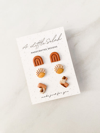 Neutral Boho Stud Set