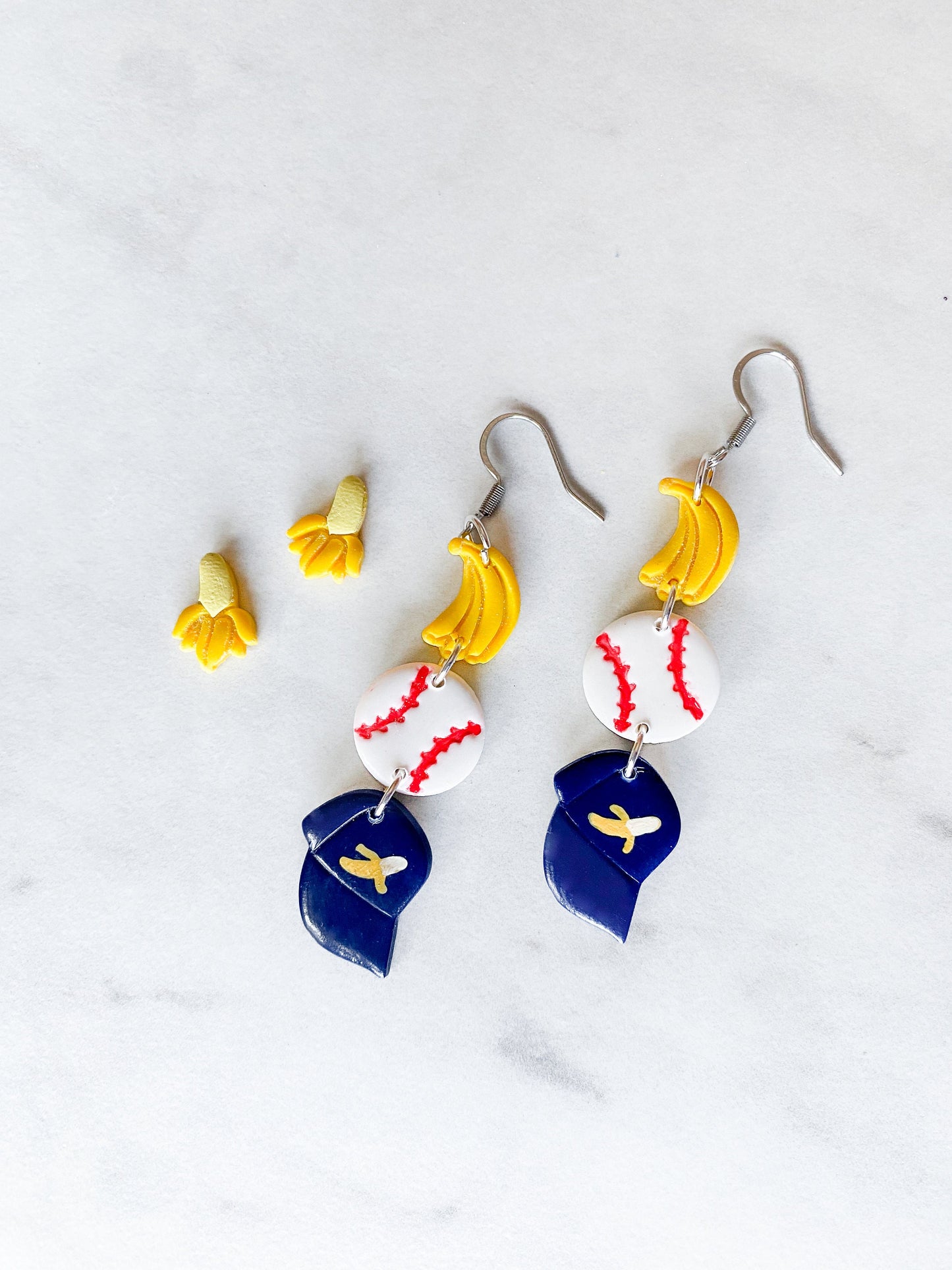 Banana Baseball Dangles & Studs