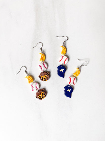 Banana Baseball Dangles & Studs